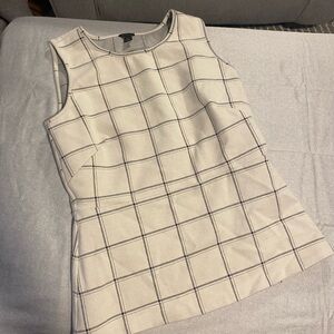 Ann Taylor Cream and Black Checkered Blouse